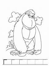 Gorilla Preschool sketch template