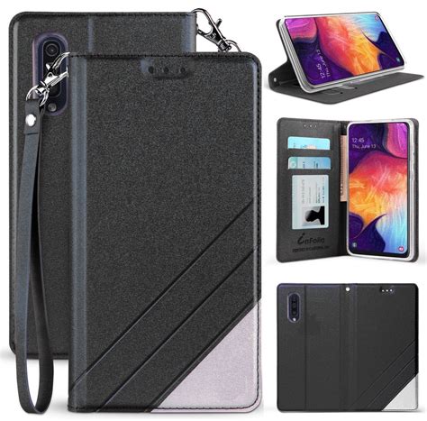 galaxy  case infolio wallet cover  credit card id slot view stand bonus wrist strap