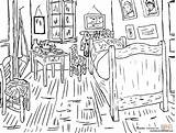 Gogh Arles Pintar Colorare Cuarto Dormitorio Disegno Obras Vicent Sheets Malvorlagen Supercoloring Kolorowanka Ausdrucken Ausmalbilder Sunflowers Coloriage Sypialnia Letto Irises sketch template