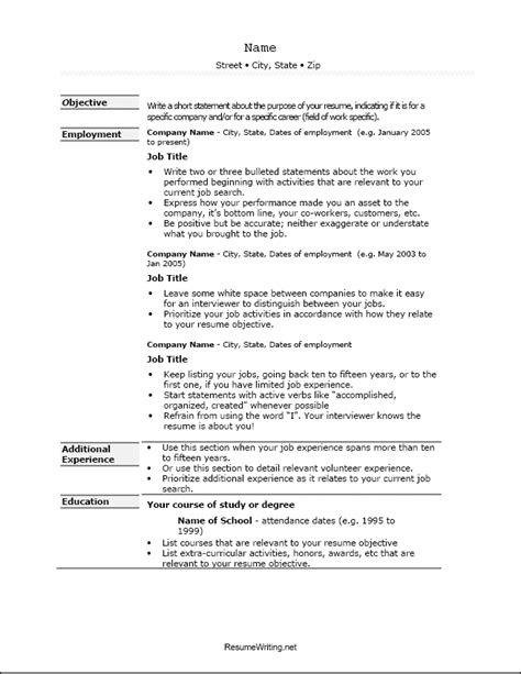 resume format sample