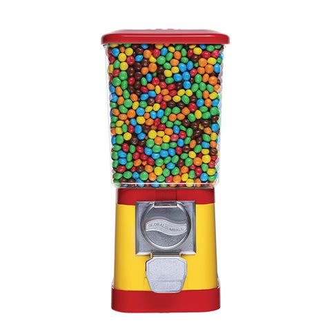 candy dispenser red  yellow candy vending machine  stand nuts pet food vending