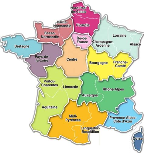 kaart frankrijk streken frankrijk zuid frankrijk reizen frankrijk