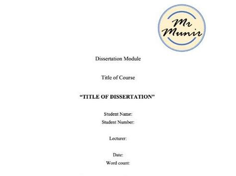 dissertation template teaching resources