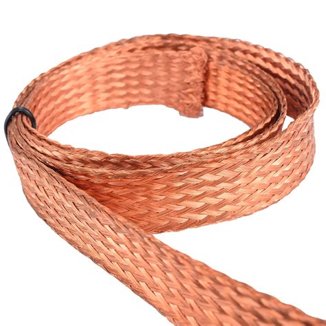 buy flat pure copper braid cable bare ground lead copper braid wires  ft