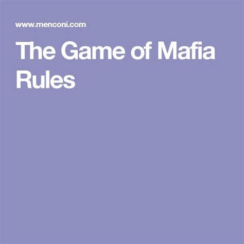 game  mafia rules mafia game mafia indoor party games