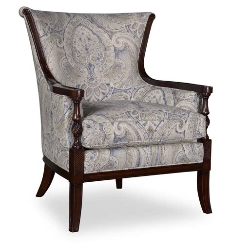 bristol linen carved wood accent chair  art
