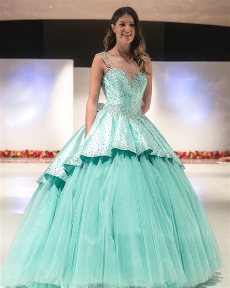 glitter mint quinceanera dresses beaded satin puffy tulle sweet  party ball gowns