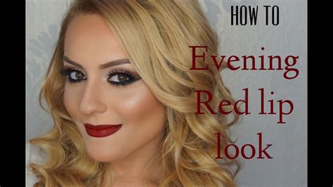 Evening Red Lip Makeup With Contour And Highlight Youtube