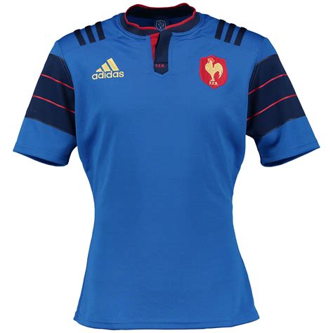 adidas mens france rugby team home shirt jersey kit top  shirt tee blue ebay