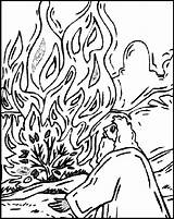 Coloring Moses Burning Bush Sheets Pages Colouring Exodus Library Clipart Popular sketch template