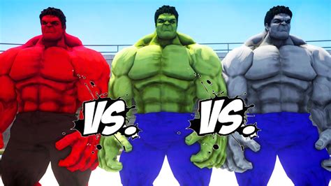 Hulk Vs Red Hulk Vs Grey Hulk Epic Battle Youtube