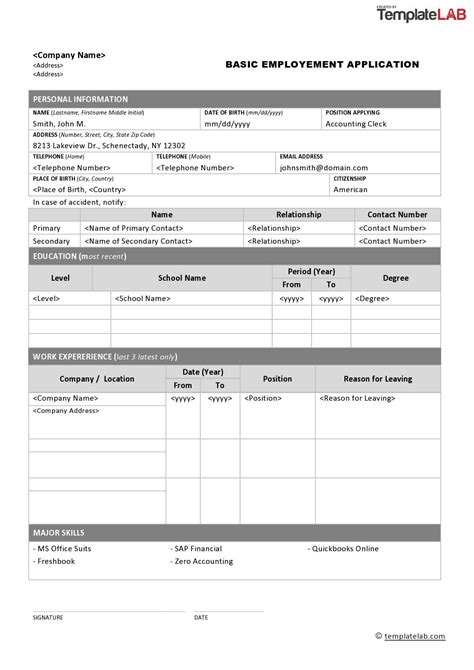 50 Free Employment Job Application Form Templates [printable] ᐅ