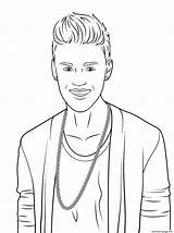 Justin Bieber Coloring Pages Celebrity Printable Drawing Color Print sketch template