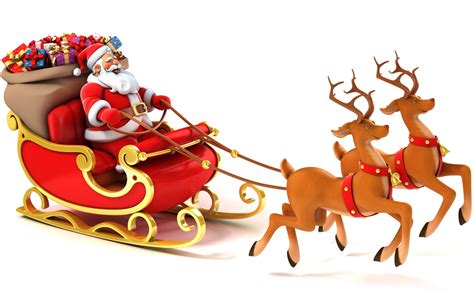 happy santa  reindeer wallpaper  desktop