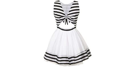 lyst topshop grace striped dress by jones and jones in white