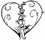 Broken Heart Pages Coloring Hearts Startcoloring Drawing 3d Printable Tattoo sketch template