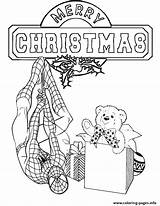 Spiderman Coloring Christmas Pages Printable Print Presents Spider Man Colouring Marvel Color Colors Kids Book Baby Choose Board Info sketch template