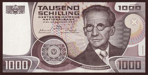 austria  schilling banknote  erwin schroedingerworld banknotes