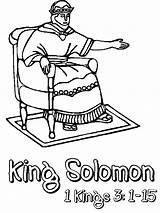 Solomon Coloring King Bible Color Story sketch template