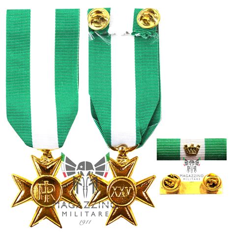 medaglia eo nastrino anzianita  servizio  xxv anni  ufficiali croce oro esercito