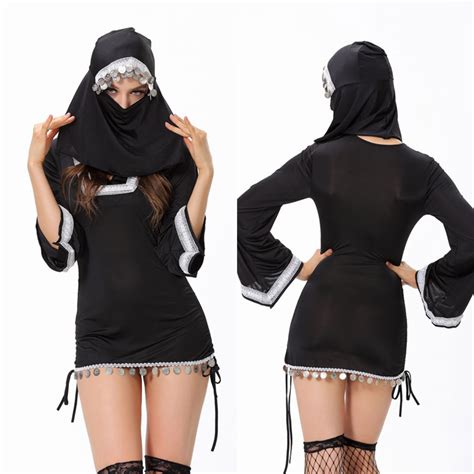 New Arrival Halloween Woman S Masquerade Cosplay Costumes Muslim Black