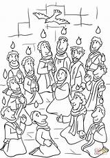 Pentecost Holy Printable Descent Colouring Pfingsten Kids Supercoloring Basteln Bibel Agnes sketch template