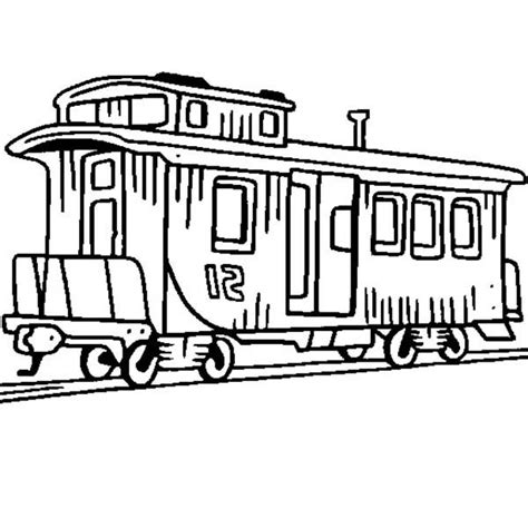 caboose train  railroad coloring page color luna