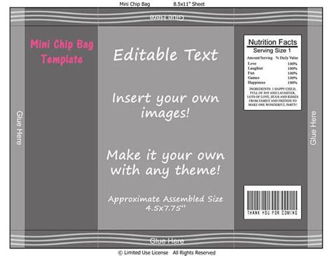 printable chip bag template chip bags chip bag candy bar wrapper