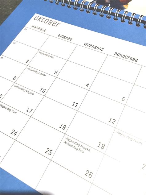 een gepersonaliseerde kalender en agenda yay  nay compleet geluk