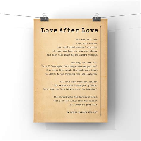 love  love poem  derek walcott poster print unframed etsy