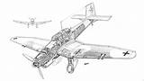 Ju 87 Junkers Drawing Cutaway Military Print sketch template