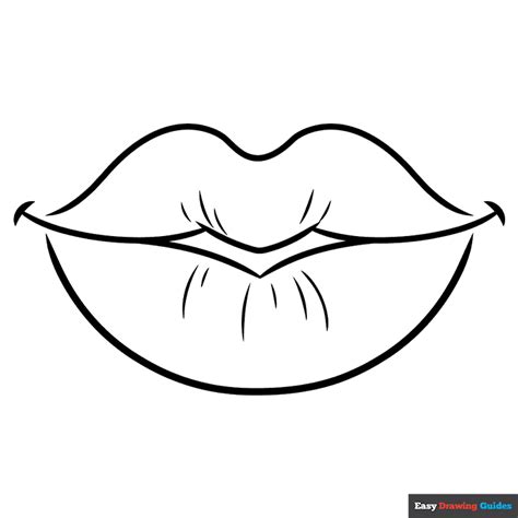 cartoon lips coloring page easy drawing guides