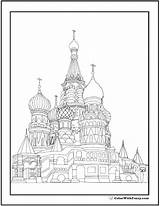 Coloring Cathedral Adult St Basil Pages Printable Drawings Advanced Designlooter Colorwithfuzzy sketch template