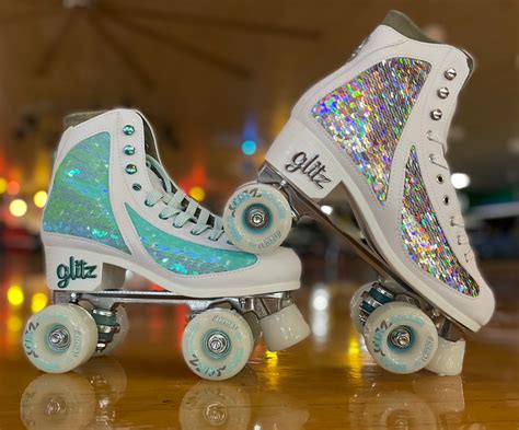 disco glitz roller skates sequin fashion quad skates