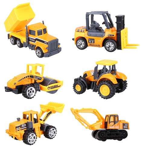 cltoyvers  pcs mini metal construction vehicle toys set  kids forklift bulldozer road