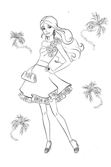 barbie fashionable dress coloring page barbie coloring pages