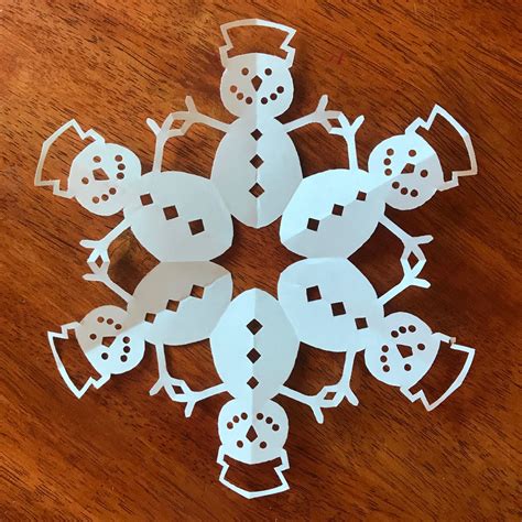How To Make A Snowman Paper Snowflake — Paper Snowflake Art