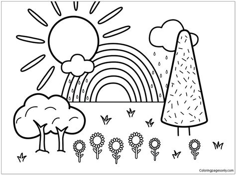summer scene coloring page  printable coloring pages