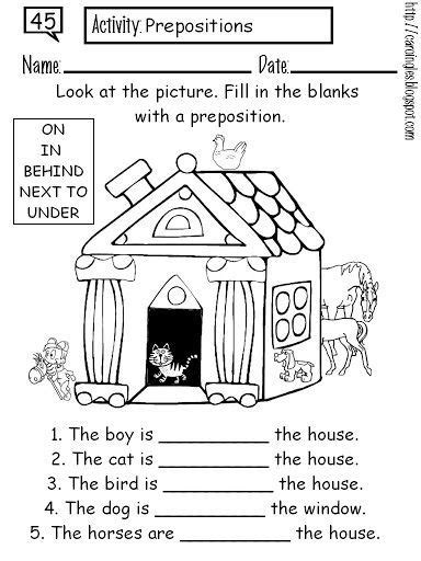 preposition coloring worksheet english pinterest sketch coloring page