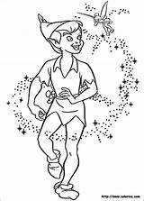 Coloring Pan Peter Tinkerbell Pages Disney sketch template