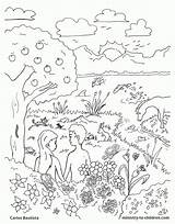Creation Coloring Pages Bible Story Children God Kids Sheets Created Sheet Garden Eden Printable Crafts School Sunday Genesis Clipart Days sketch template