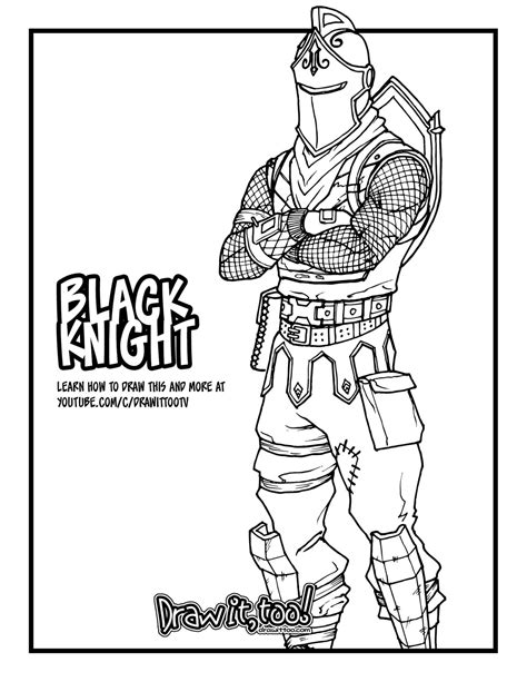 draw  black knight fortnite battle royale drawing tutorial