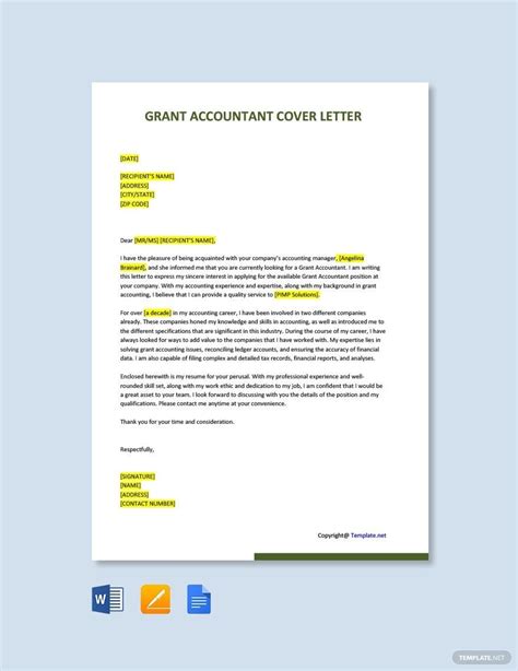 grant letter template   word google docs  apple