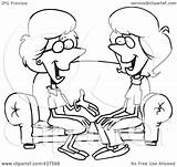 Talkative Sitting Sofa Women Two Outline Clip Toonaday Royalty Illustration Rf Clipart 2021 sketch template