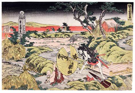 katsushika hokusai 1760 1849 two woodblock prints edo period 19th