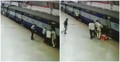 Mumbai Woman Loses Grip And Falls Under A Moving Train Onlookers Come