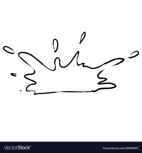 Water Splash In Doodle Handdrawn Style Royalty Free Vector