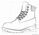 Draw Boot Hiking Drawing Step sketch template