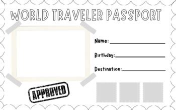 kids passport coloring sheet fun travel activity  kids tpt