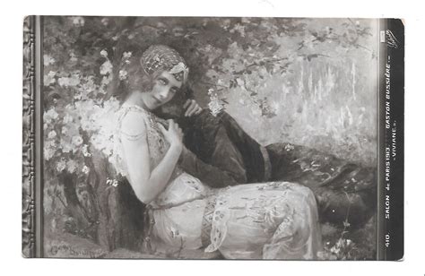 viviane et merlin art nouveau gaston boussiere salon de paris 1913